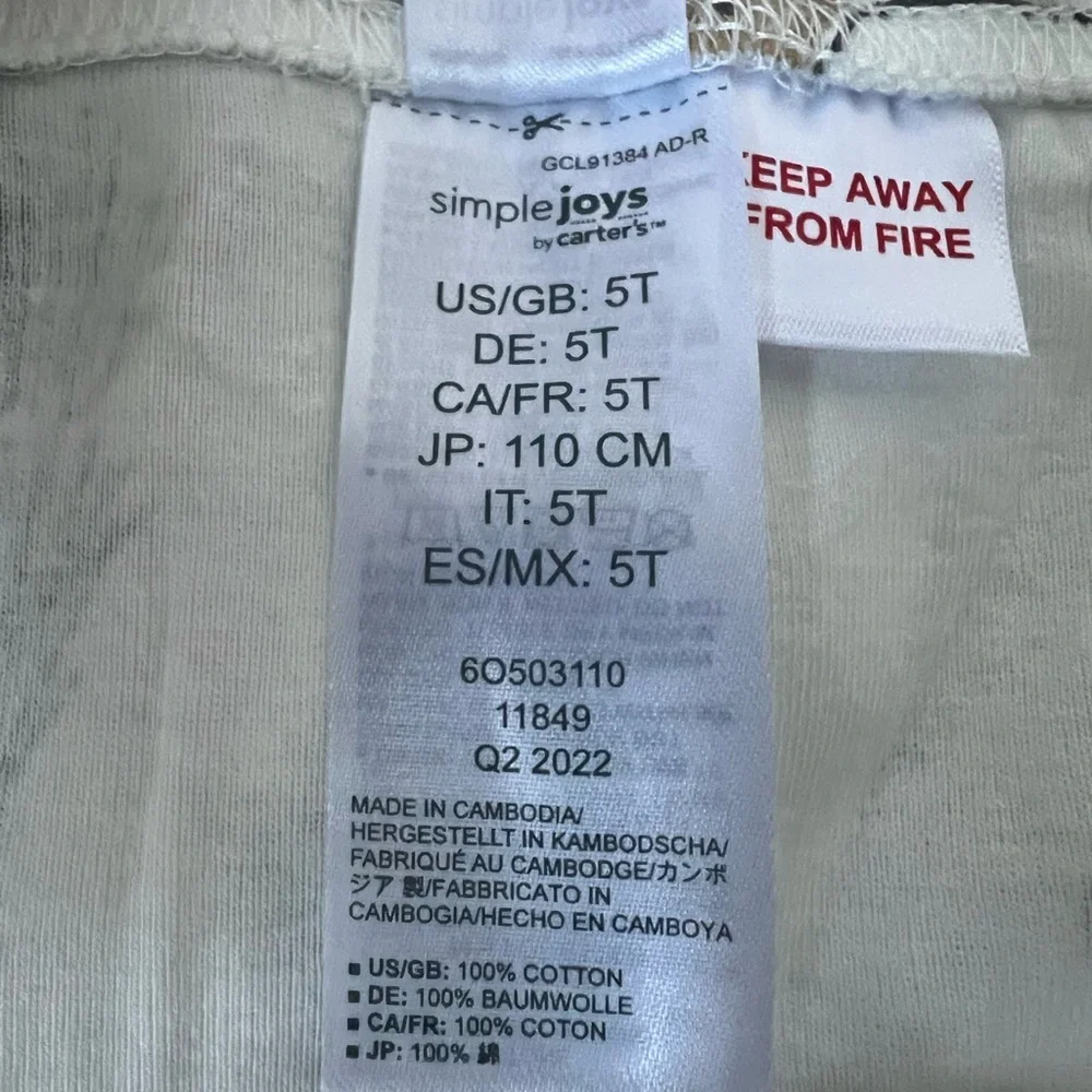 Simple Joys by Carter's 3-Piece Snug-fit 100% Cotton Holiday Pajama Set 5T NWT - Picture 8 of 10